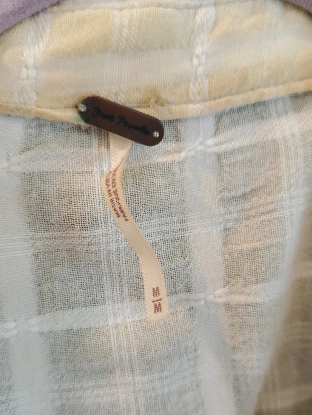 Free People Light Yellow Gauze Button-Down Shirt